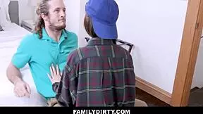 brunette stepsister piper june proves she's not lesbian to stepbrother?