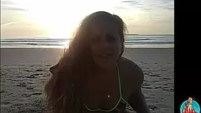 Big-titted Latina gets beach pounding