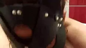 masked brunette teen gags on big cock in bathroom, doggystyle spanking and deepthroat cumshot