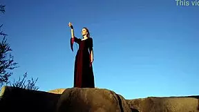 Big Tits Teen Stands on Rock and Plays With Herself Outdoors