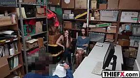 Is this cute thief getting punished in garage with hardcore blowjob?