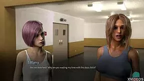 College babe Anna meets up with a MILF, showing off her big ass in a game roleplay. They get naughty together.