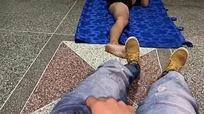 My stepfather masturbates watching me exercise, then fucks my pussy and sweet tits