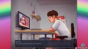 summertime saga teen 18+ rides monster dildo in masturbation session