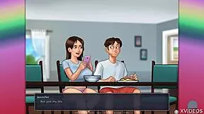 summertime saga teen 18+ rides monster dildo in masturbation session