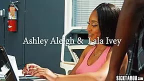 lala ivey licks ashley aleigh's wet pussy in the classroom after class