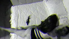 skinny married woman alone in couples bed with passionate encounter