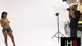 Fantastic sex between black couple with shaved pussy and cum