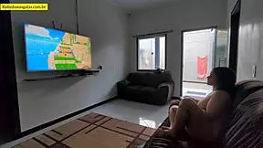 hot young girl on the couch with legs open, ready for hardcore fucking with big black cock