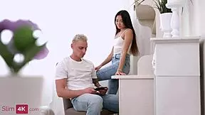 exotic beauty tempts boyfriend into spontaneous lovemaking