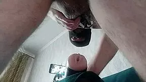 Guy Moaning And Shaking During Cumshot In Fake Pussy