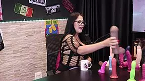 i play with upper toys in sheer red lingerie alongside victor luciano