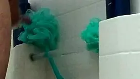 i'm washing my big brown dick, close up homemade solo