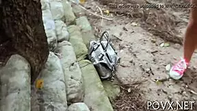 Teasing Outdoor Blowjob With Teen In POV Hardcore Scene