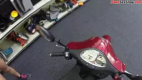 Blonde gets motorcycle fix orally
