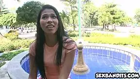 Innocent Colombian teen babe with big tits and ass explores her tenderness in this tender story