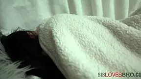 Teen Stepsis Gives Blowjob And Fucks While Girlfriend Naps