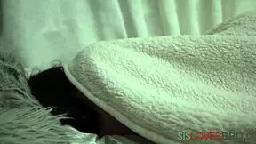 Teen Stepsis Gives Blowjob And Fucks While Girlfriend Naps