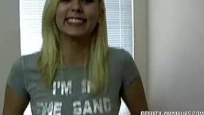 Cute Coed Lacey Exclaims, Play With My Dildo Now!