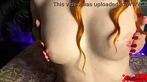 I gived this hot redhead a sensual handjob and blowjob before bed, pov style