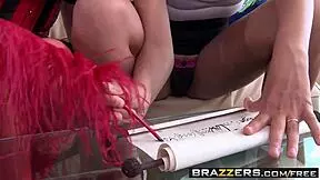 April, Isis, and Madison share the milf in a hot threesome!