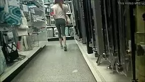 sweet ginger TEASES pussy in grey YOGA outdoors