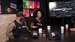 mayze rocks sheer red lingerie in sexy display