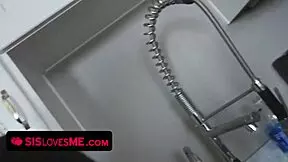 a teen stepsis fucks her stepbrother after a nasty breakup with blowjob and ass play.