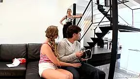 Can Jessie Andrews Handle Julia Ann's Milf Pussy in This Threesome Fuck?