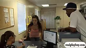 Petite brunette babe gets drilled hard for cash by a monster cock. She moans in a cheap motel room.