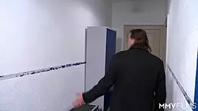 prepping the interview with big cock fingering and cumshot