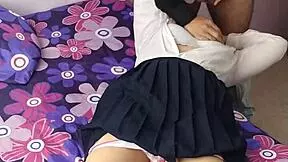 Hey, check out this cute teen choking on a big cock! 😱