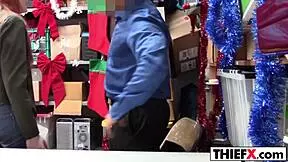 tiny redhead krystal orchid caught stealing in garage. she’s punished with hardcore blowjob action!