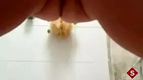 teen 18+ with tattoo warms up in bathtub using fingers on big ass and tits