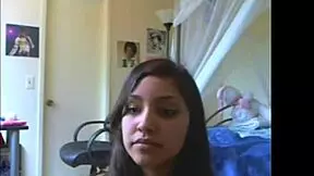 brunette teen plays wii naked on webcam at home