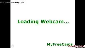 brunette teen plays wii naked on webcam at home