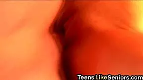 Perky tits brunette teen deeply takes old cock in her tiny pussy