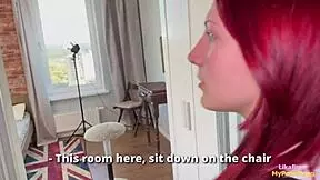 Redhead student skips studying to suck my dick deep instead