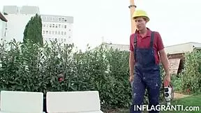 Petite milf swallows huge cock then gets facial