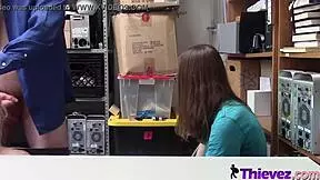 Emma's boyfriend watches as officer bangs her at work