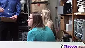 Emma's boyfriend watches as officer bangs her at work