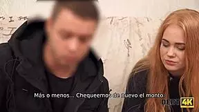 Debt4k Poor Waitress Pays Off Debts With Passionate Sex!