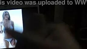 man jerks off while watching porn in slow motion and cums