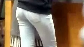 Hidden candid shot of young teen's legs and ass in jeans