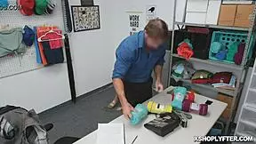 Buzzed hair Paris Amour fucks LP officer Justin Magnum bent over