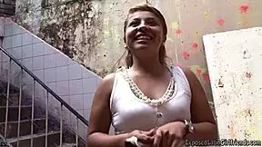 Sexy Latina GF fucks her lover in the alley.