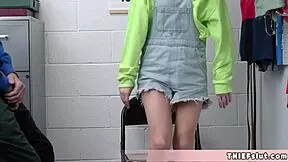 Petite blonde shoplifter: 'What will you do to me now?'