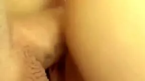 Hard fucking at his stepdad's house with a shaved teen pussy