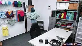 Cute Blue-Haired Teen Gets Rough Punishment in Garage