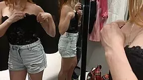 excited couple fucks in fitting room shyly